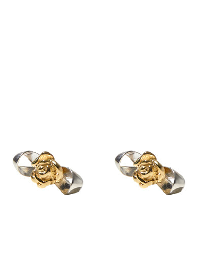 Rose ribbon earring (2 color)